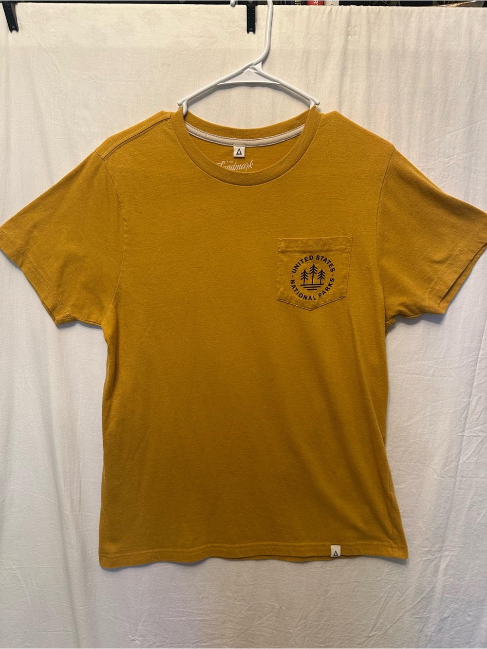The Landmark Project National Parks Graphic T Shirt Medium Mustard Pocket Tee